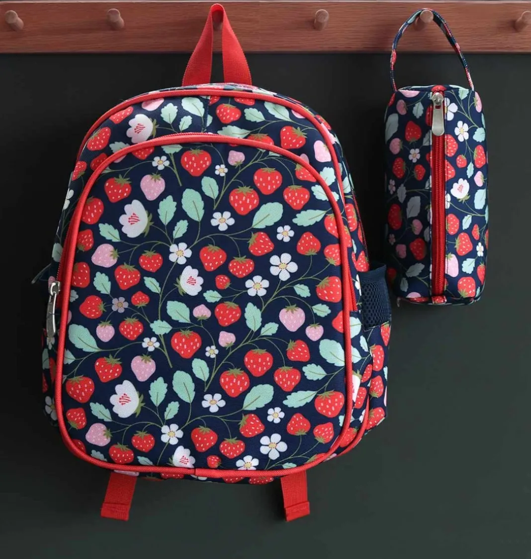 A Little Lovely Company Strawberries | Backpacks-Backpack: Strawberries