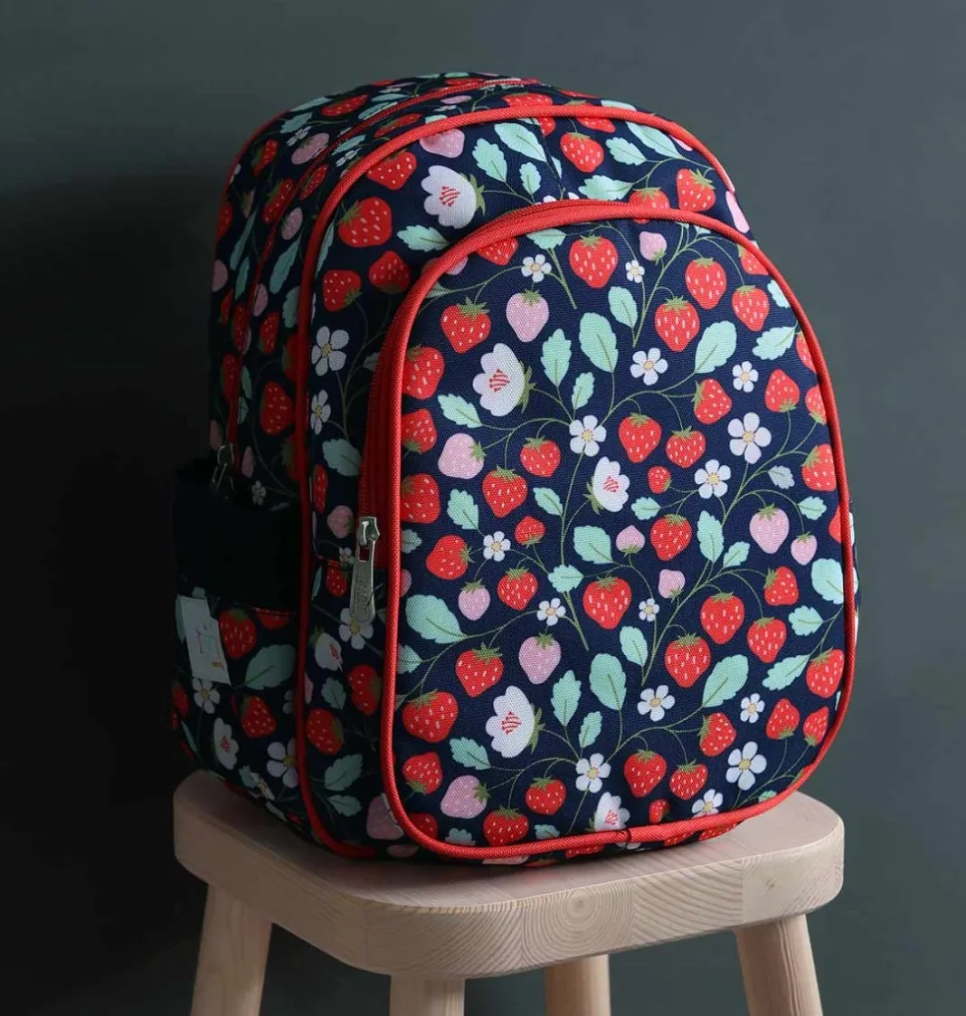 A Little Lovely Company Strawberries | Backpacks-Backpack: Strawberries