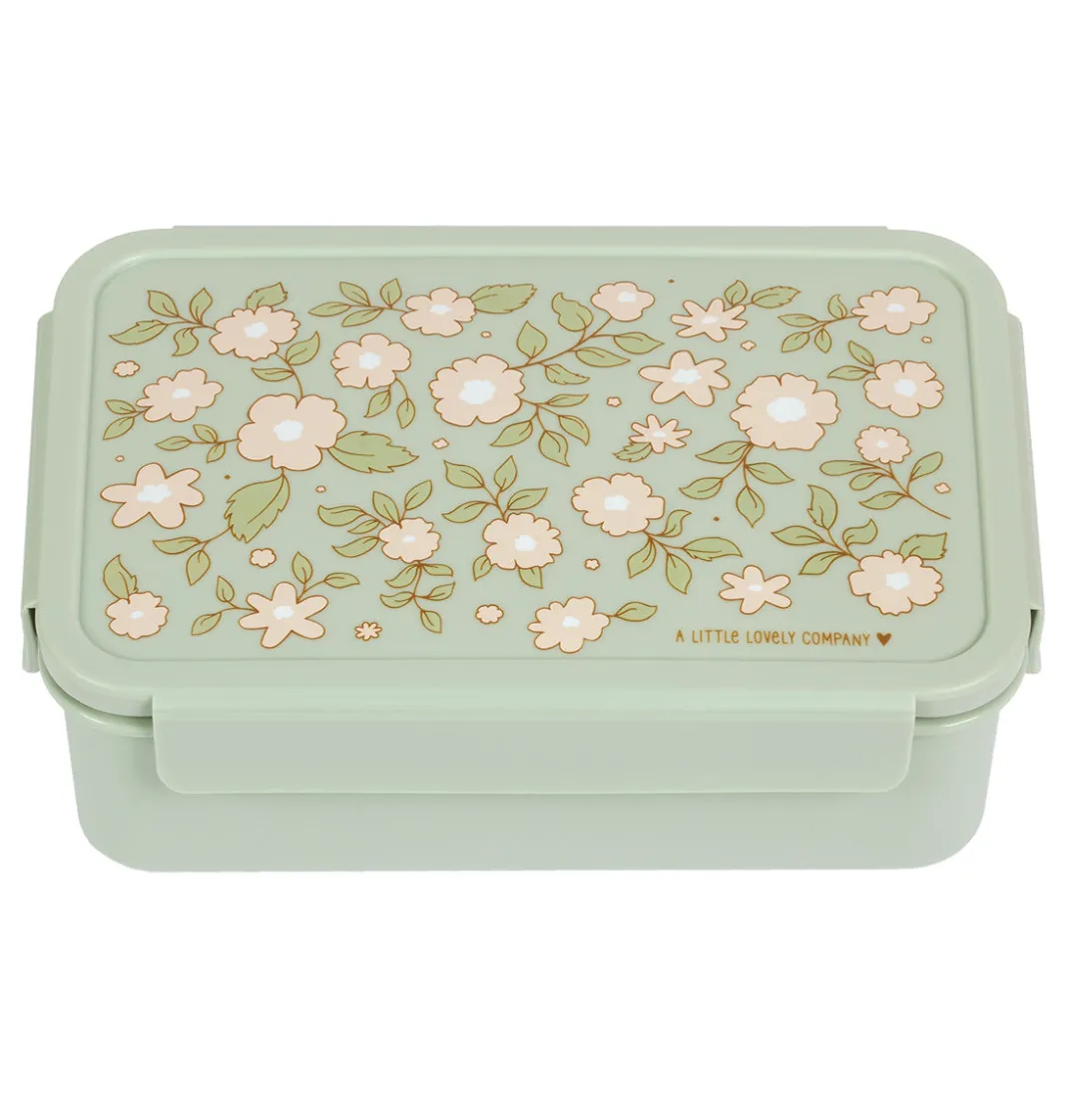 A Little Lovely Company Blossoms | Lunch & Snack Boxes-Bento lunch box: Blossoms - sage