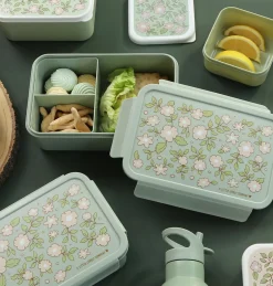 A Little Lovely Company Blossoms | Lunch & Snack Boxes-Bento lunch box: Blossoms - sage