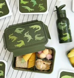 A Little Lovely Company Crocodiles | Lunch & Snack Boxes-Bento lunch box: Crocodiles