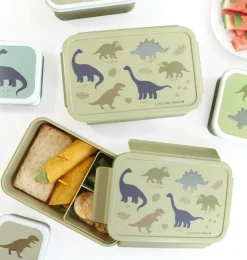 A Little Lovely Company Dinosaurs | Lunch & Snack Boxes-Bento lunch box: Dinosaurs