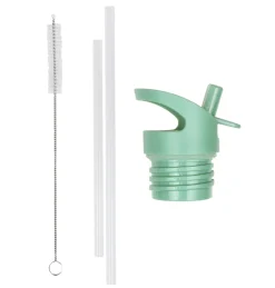 A Little Lovely Company Forest Friends | Drink Bottles-Lid, straw & brush set: Forest Friends