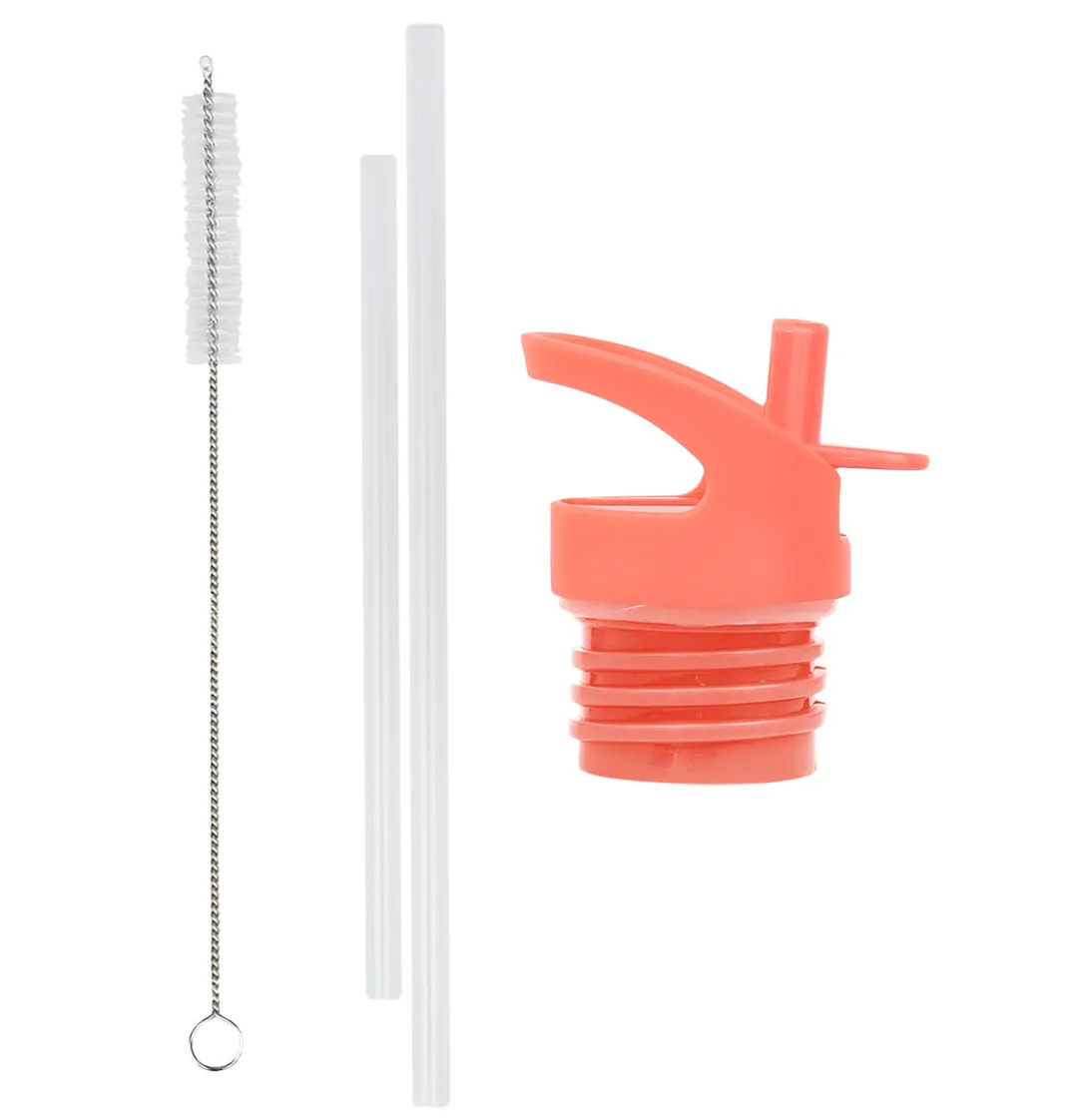 A Little Lovely Company Fun | Drink Bottles-Lid, straw & brush set: Fun
