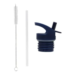 A Little Lovely Company Strawberries | Drink Bottles-Lid, straw & brush set: Strawberries