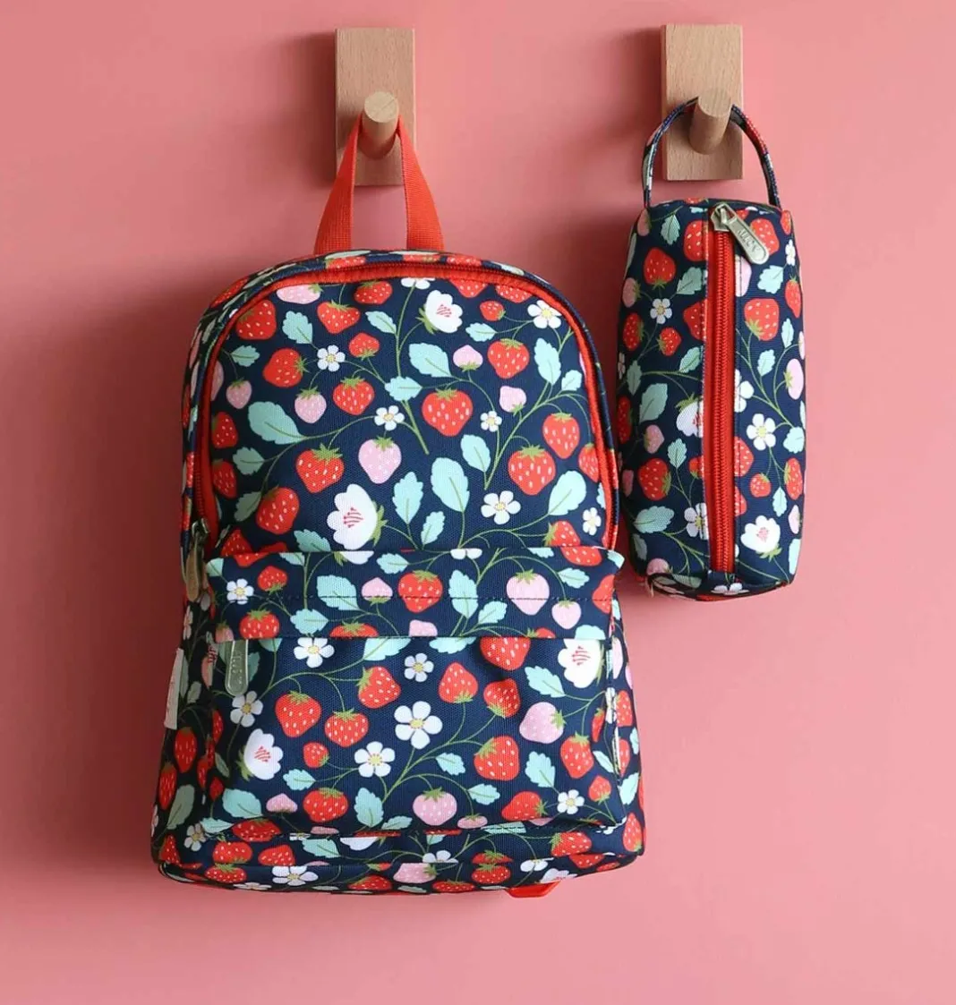 A Little Lovely Company Strawberries | Little Backpacks-Little backpack: Strawberries