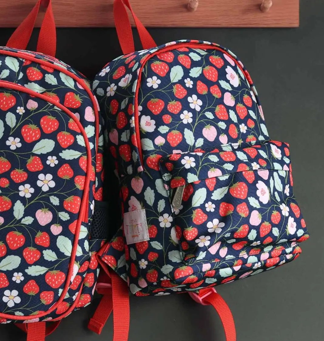 A Little Lovely Company Strawberries | Little Backpacks-Little backpack: Strawberries