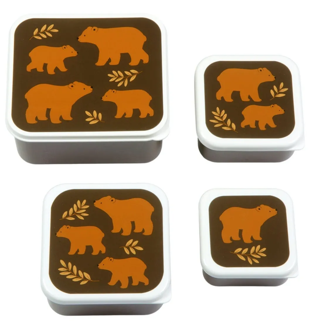 A Little Lovely Company Beren | Lunch & Snack Boxes-Lunch & snack box set: Bears