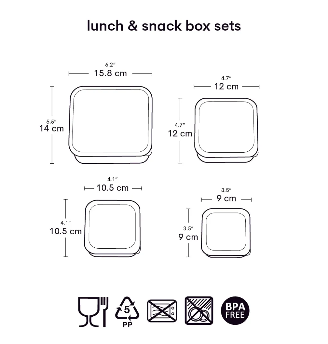 A Little Lovely Company Beren | Lunch & Snack Boxes-Lunch & snack box set: Bears