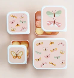 A Little Lovely Company Butterflies | Lunch & Snack Boxes-Lunch & snack box set: Butterflies