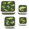 A Little Lovely Company Crocodiles | Lunch & Snack Boxes-Lunch & snack box set: Crocodiles