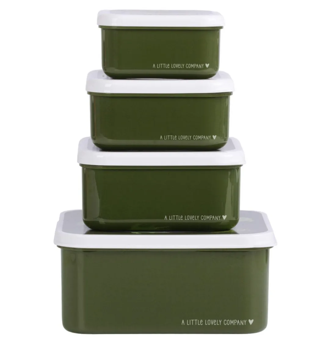 A Little Lovely Company Crocodiles | Lunch & Snack Boxes-Lunch & snack box set: Crocodiles