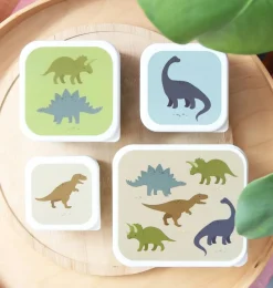 A Little Lovely Company Dinosaurs | Lunch & Snack Boxes-Lunch & snack box set: Dinosaurs