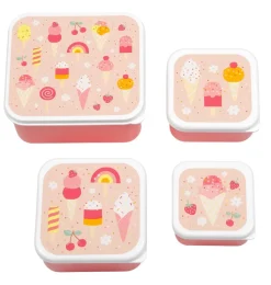 A Little Lovely Company Ice-cream | Lunch & Snack Boxes-Lunch & snack box set: Ice-cream