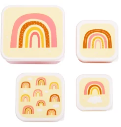 A Little Lovely Company Rainbows | Lunch & Snack Boxes-Lunch & snack box set: Rainbows