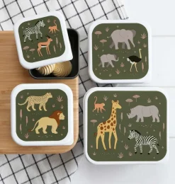 A Little Lovely Company Savanna | Lunch & Snack Boxes-Lunch & snack box set: Savanna