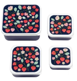 A Little Lovely Company Strawberries | Lunch & Snack Boxes-Lunch & snack box set: Strawberries