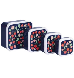 A Little Lovely Company Strawberries | Lunch & Snack Boxes-Lunch & snack box set: Strawberries