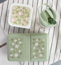 A Little Lovely Company Blossoms | Lunch & Snack Boxes-Lunch box: Blossoms -sage