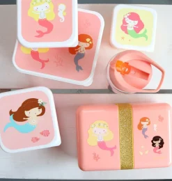A Little Lovely Company Lunch & Snack Boxes-Lunch box: Mermaids