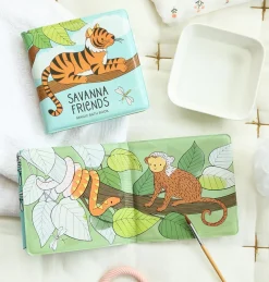 A Little Lovely Company Bath Toys-Magic bath book: Savanne friends
