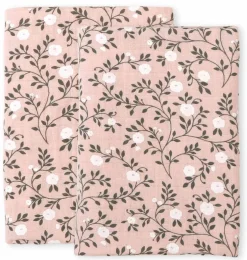 A Little Lovely Company Muslin Cloths-Muslin cloth set of 2: Blossom - dusty pink