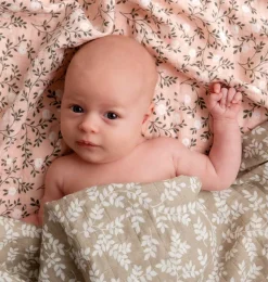 A Little Lovely Company Muslin Cloths-Muslin cloth set of 2: Blossom - dusty pink
