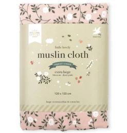 A Little Lovely Company Muslin Cloths Xl | Muslin Cloths-Muslin cloth XL: Blossom - dusty pink