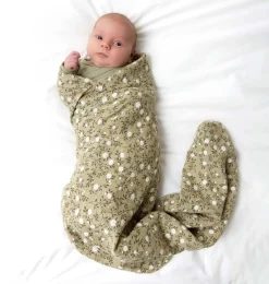 A Little Lovely Company Muslin Cloths Xl | Muslin Cloths-Muslin cloth XL: Blossom - dark sage