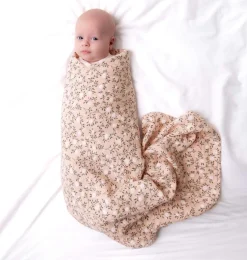 A Little Lovely Company Muslin Cloths Xl | Muslin Cloths-Muslin cloth XL: Blossom - dusty pink