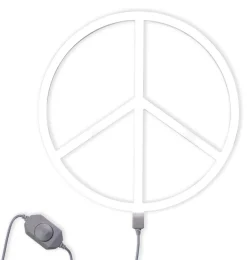 Kids A Little Lovely Company Neon Lights-Neon style light: Peace - white EU/US
