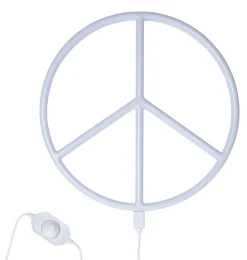 Kids A Little Lovely Company Neon Lights-Neon style light: Peace - white EU/US