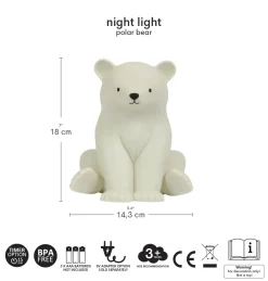 Kids A Little Lovely Company Beren | Night Lights-Night light: Polar bear