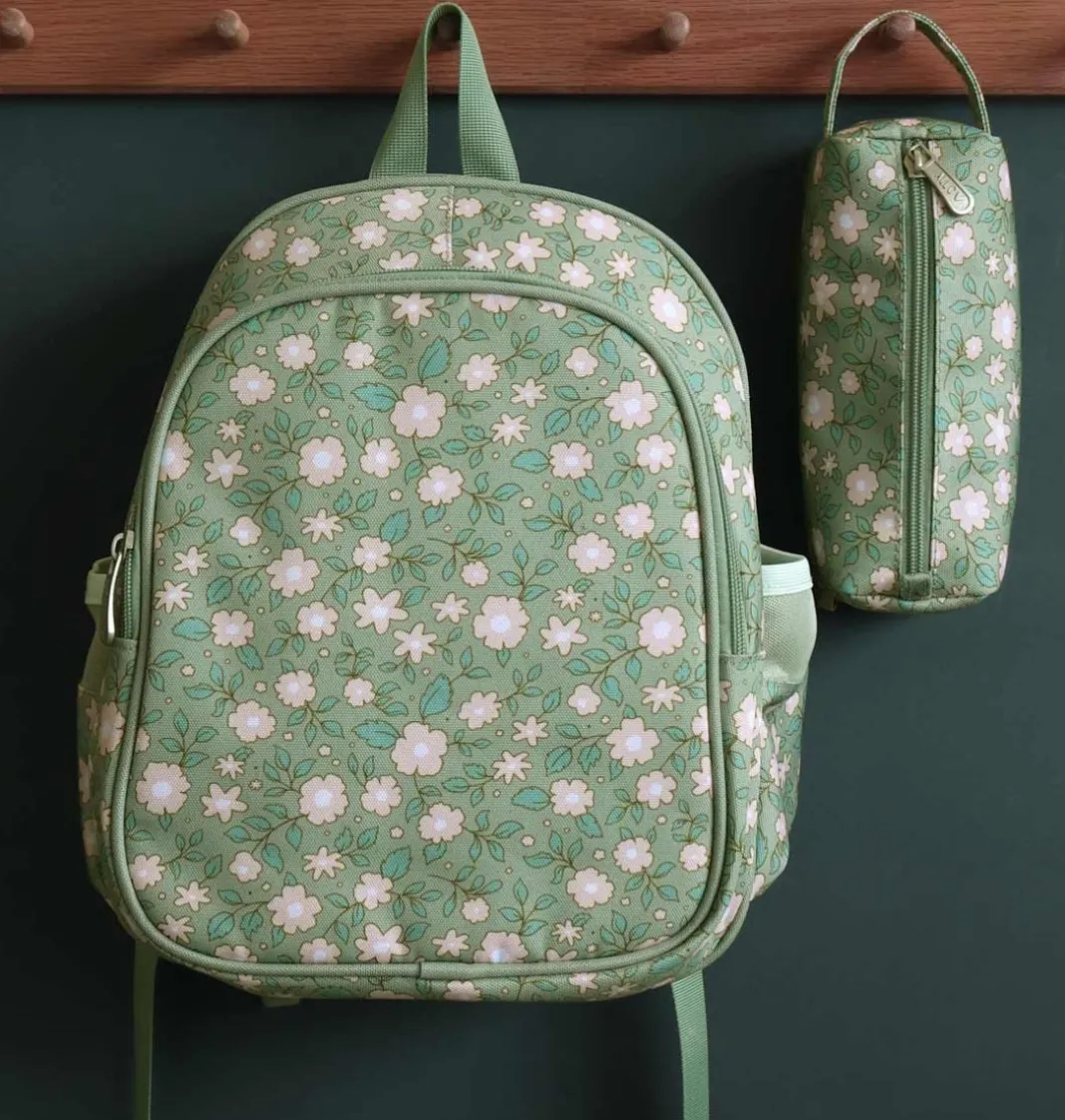A Little Lovely Company Blossoms | Pencil Cases-Pencil case: Blossoms - sage