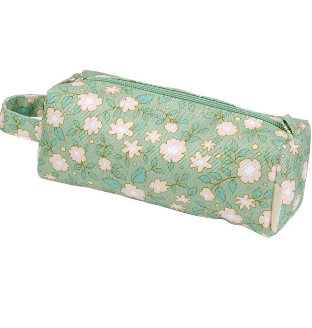 A Little Lovely Company Blossoms | Pencil Cases-Pencil case: Blossoms - sage