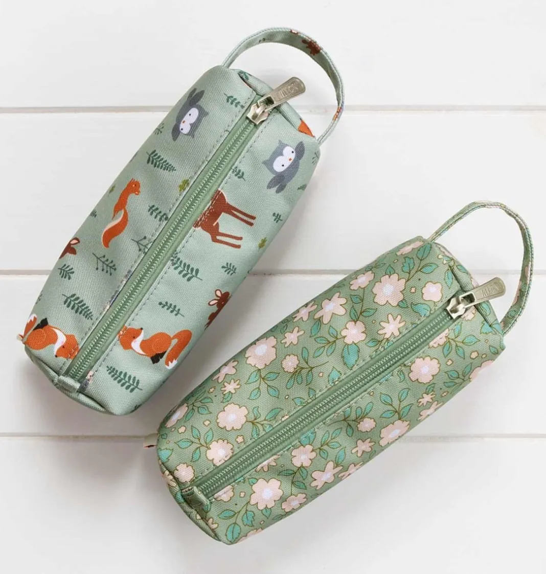 A Little Lovely Company Blossoms | Pencil Cases-Pencil case: Blossoms - sage