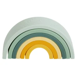 A Little Lovely Company Toys-Rainbow stacking toy: sage