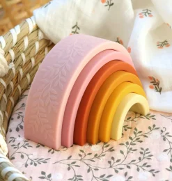 A Little Lovely Company Toys-Rainbow stacking toy: sunset