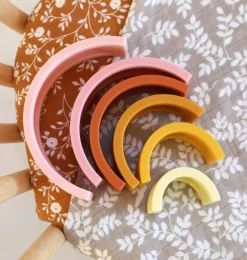 A Little Lovely Company Toys-Rainbow stacking toy: sunset