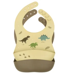 A Little Lovely Company Dinosaurs | Silicone Bibs-Silicone bibs set of 2: Dinosaurs