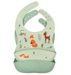 A Little Lovely Company Forest Friends | Silicone Bibs-Silicone bibs set of 2: Forest Friends