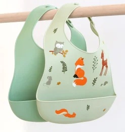 A Little Lovely Company Forest Friends | Silicone Bibs-Silicone bibs set of 2: Forest Friends