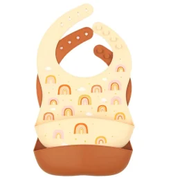 A Little Lovely Company Rainbows | Silicone Bibs-Silicone bibs set of 2: Rainbows
