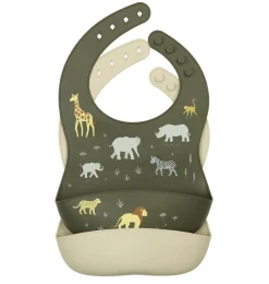 A Little Lovely Company Savanna | Silicone Bibs-Silicone bibs set of 2: Savanna