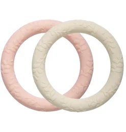 A Little Lovely Company Teethers-Silicone teether: Leaves - strawberry cream