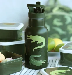 A Little Lovely Company Crocodiles | Drink Bottles-Stainless steel drink bottle: Crocodiles