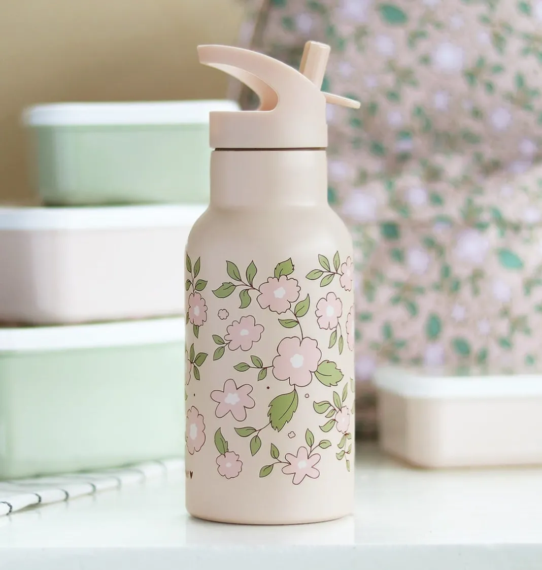A Little Lovely Company Blossoms | Drink Bottles-Stainless steel drink bottle: Blossoms Pink