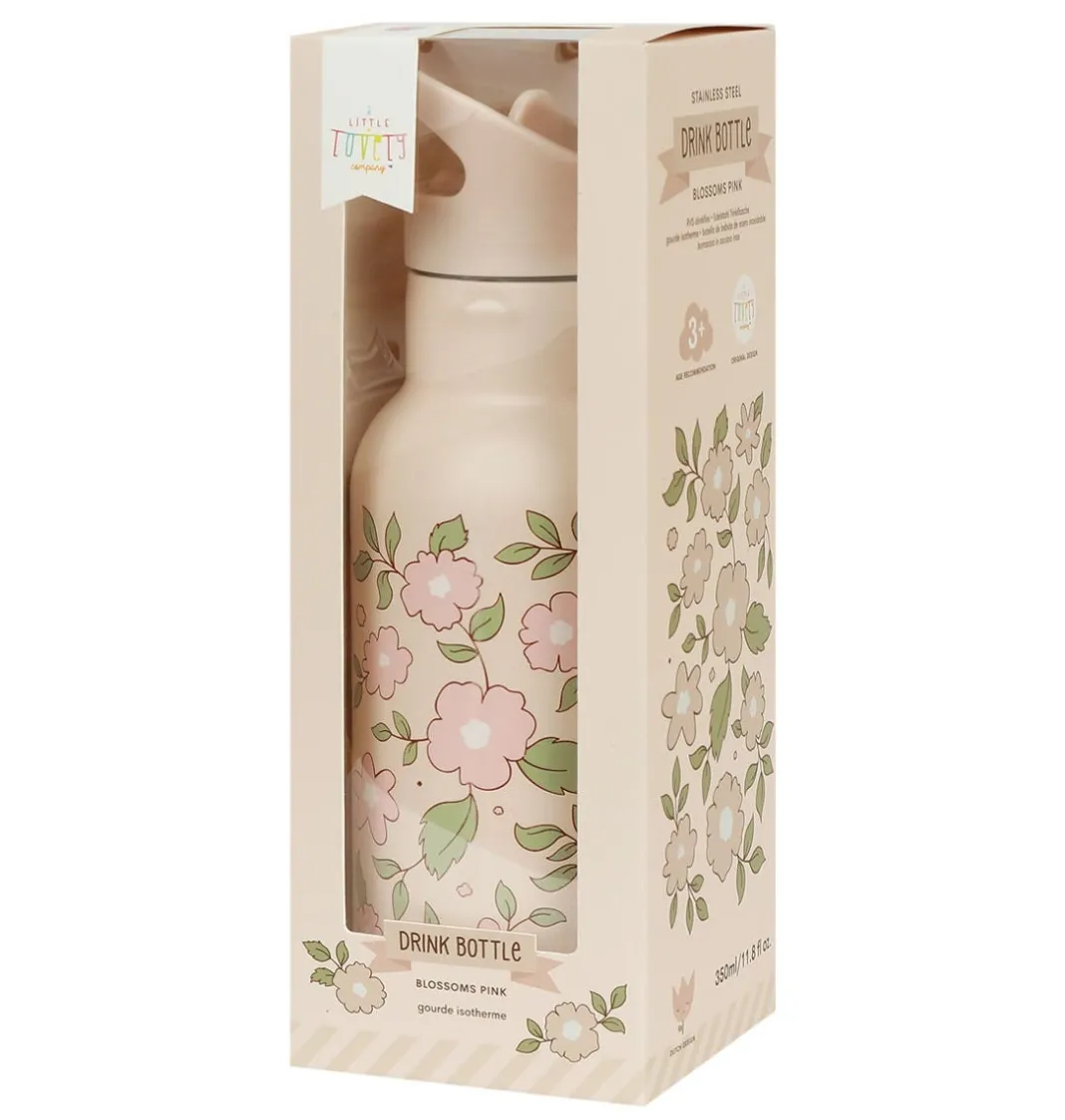A Little Lovely Company Blossoms | Drink Bottles-Stainless steel drink bottle: Blossoms Pink