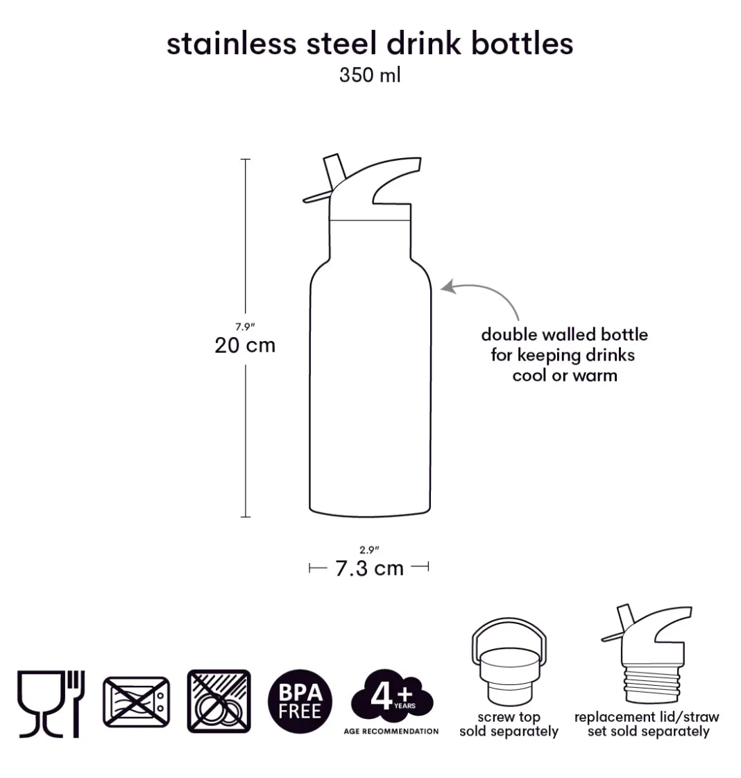 A Little Lovely Company Blossoms | Drink Bottles-Stainless steel drink bottle: Blossoms - sage