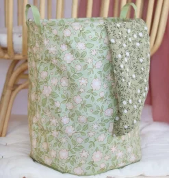 A Little Lovely Company Blossoms | Storage Baskets-Storage basket: Blossoms - sage